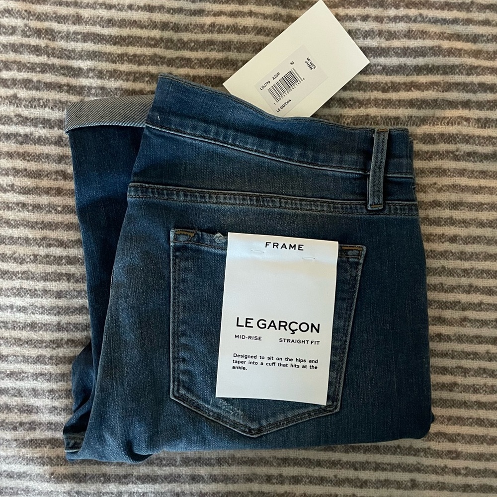 NWT FRAME DENIM LE GARÇON MID-RISE STRAIGHT FIT SIZE 30